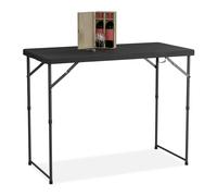 Height-Adjustable Folding Garden Table Outdoor Dining Camping Picnic Portable