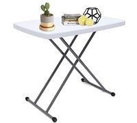 Height Adjustable Folding Table - 30x20 Portable Snack & Laptop Desk with Tool Tray, Ideal for Writing, Gaming, and Small Spaces - Multipurpose Compact Design