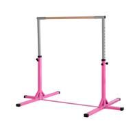 Height Adjustable Gymnastics Horizontal Bar For Kids Home Gym Training Children Junior Kip High Bar Fitness Pink