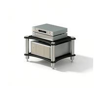 Height Adjustable HIFI Stand for Turntables & AV Ma 1/2/3/4-Tier Wooden o Rack with LED Lights Sto Tower for Printer Sky Box TV - Modern White Design