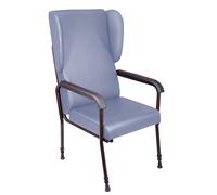 Height Adjustable High Backed Lounge Chair - Blue Upholstery - 450 570mm Height