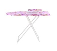 Height Adjustable Ironing Board, Extra-Wide Non-Slip Surface with Smooth Edges, Folding Ironing Board with Wood and Iron, Space-Saving Design for Home Use Purple