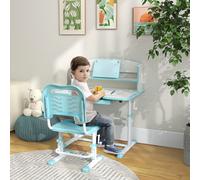 Height Adjustable Kids Desk and Chair Set with Drawer, for Ages 6-12 Years ZONEKIZ Blue One Size