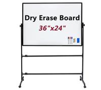 Height Adjustable Magnetic Whiteboard EaselDoubleSided Rolling Dry Erase Board for ClassroomHome & PresentatsPortable Easy Clean Perfect for Teaching & Meetings