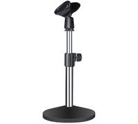 Height adjustable Metal Desktop Microphone Stand with Mic Clip - Mirror Surface