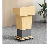 Height Adjustable Mobile Podium with Wheels, Wood Lectern Stand for Church, Weddings & Presentations, Pulpit with Storage Shelf, Professional Debate Equipment