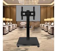 Height Adjustable Mobile TV Cart on Wheels - for 32-55 Inch Screen TVs, Horizontal and Vertical Screen Rotation Rolling TV Stand, Conference Room Podium Universal TV Floor S (32-55in)