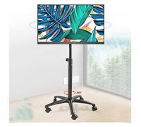 Height Adjustable Mobile TV Cart - Rolling TV Stand with Locking Wheels for Outdoor Use Metal Trolley for TVs - Portable TV Stand with Adjustable Height