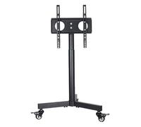 Height Adjustable Mobile TV Cart with Wheels Rolling Stand for 14-32 Inch Screens Tilt Function 30kg Capacity Portable Black TV Stand for Home or Office