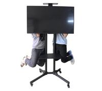 Height Adjustable Mobile TV Cart with Wheels Rolling TV Stand for 32-70" TVs Floor TV Stand with Laptop Shelf & Locking Wheels - Portable & Sturdy Design