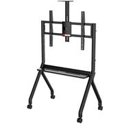 Height Adjustable Mobile Whiteboard Stand, Interactive Flat Panel Cart for 55-100" TVs & Smart Boards, 120kg Capacity, 4 Locking Casters, Floor Stand for Classroom Office Home