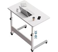 Height Adjustable Mobile Workstation, Portable Standing Desk with Brake Roller, Easy to Install Laptop Table for Bedroom and Living Room, 60 x 40 cm