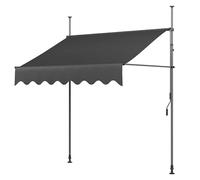 Height Adjustable No-Drill Retractable Patio Awning with Hand Crank Perfect for Balcony Door/Window Storefront Yard - Dark Gray 78.7" x 47.2"