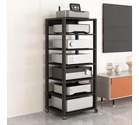Height Adjustable o Rack Tower - 3/4/5/6/7 Tier Stand with 360° Rolling Wheels for CD Players AV Ma & Game Consoles - Ideal for Home Office & Studio Setup