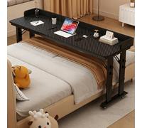 Height Adjustable Overbed Table, Mobile Bedside Desk with Lockable Wheels, Nursing Computer Table for Eating and Working from Bed, Multi-Functional and Convenient