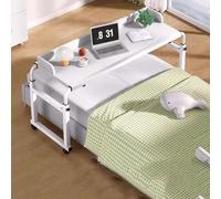 Height Adjustable Overbed Table with Wheels, Medical Rolling Bed Tray, Versatile Laptop Desk for Home and Hospital Use, Height 65-95cm, Width Adjustable
