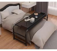 Height Adjustable Overbed Table with Wheels, Medical Rolling Bed Tray, Versatile Laptop Desk for Home and Hospital Use, Height 65-95cm, Width Adjustable