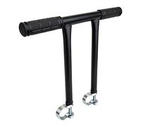Height adjustable push handle with easy clip to fit vehicles with 22mm, 28mm, 32mm and 38mm. Makes pushing easier and minimises back strain during extended walking