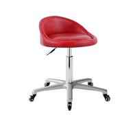 Height Adjustable Rolling Stool with Back Support Stool Chair with Wheels Vanity Stools for Makeup 360° Swivel for Salon Tattoo Stylist Massage(Red)