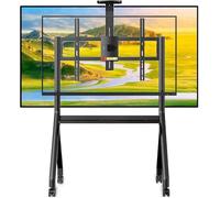 Height Adjustable Rolling TV Stand for 60-120 Inch TVs Lockable Universal Wheels Sturdy Mobile TV Cart Heavy Duty TV Stand for Home & Office Use