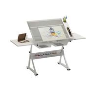 Height Adjustable s Drafting Desk for Artists Lar Art Table with Sto Versatile Workbench for Painting Ding & Creative Work (White)