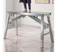 Height Adjustable Scaffolding Ladder - Portable Folding Work Platform Aluminium Workbench 400kg Load Capaci Multi-Purpose Step Stool (Size: 160x40cm)