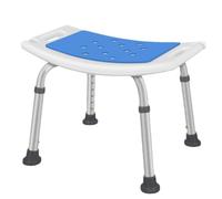 Height Adjustable Shower and Bath Bench Shower Chair to Sit on in Shower Elderly Safety Shower Stool Bathroom Stool with Drain Hole Aluminum Alloy Shower Seat for Disabled and Elderly(Chair with padde