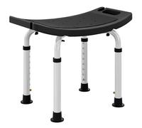 Height Adjustable Shower Stool W/ Non-Slip Foot Pads For Elderly Disabled Black - HOMCOM | TJ Hughes