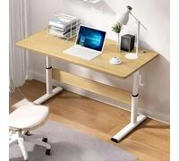 Height Adjustable Sit to Stand Desk Ergonomic Home Office PC Table 120x50cm Writing Workstation Beige Ideal for Study and Work Boost Productivity & Comfort