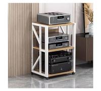 Height-Adjustable Stand with Wheels - Mobile Home Entertainment Rack for Stereo System 3/4/5 Layer Audio-Video Cabinet and Media Tower for Optimal Sound Experience