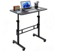 Height Adjustable Standing Desk 80X40Cm Mobile Small Desk Portable Home Office Black