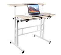Height Adjustable Standing Desk on Wheels, Modern Sit-Stand Table for Home Office, Versatile 60x60cm Design, Easy Mobility and Ergonomic Setup