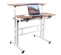 Height Adjustable Standing Desk on Wheels, Modern Sit-Stand Table for Home Office, Versatile 60x60cm Design, Easy Mobility and Ergonomic Setup