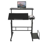 Height Adjustable Standing Desk on Wheels, Modern Sit-Stand Table for Home Office, Versatile 60x60cm Design, Easy Mobility and Ergonomic Setup