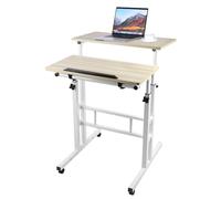 Height Adjustable Standing Desk on Wheels, Modern Sit-Stand Table for Home Office, Versatile 60x60cm Design, Easy Mobility and Ergonomic Setup