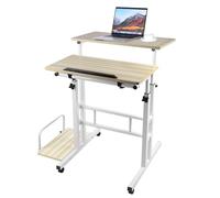 Height Adjustable Standing Desk on Wheels, Modern Sit-Stand Table for Home Office, Versatile 60x60cm Design, Easy Mobility and Ergonomic Setup
