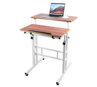Height Adjustable Standing Desk on Wheels, Modern Sit-Stand Table for Home Office, Versatile 60x60cm Design, Easy Mobility and Ergonomic Setup