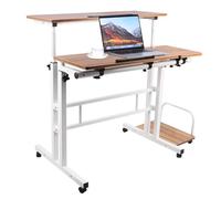 Height Adjustable Standing Desk on Wheels, Modern Sit-Stand Table for Home Office, Versatile 60x60cm Design, Easy Mobility and Ergonomic Setup
