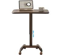 Height Adjustable Standing Desk, Pneumatic Lift Laptop Table, Movable Side Table with Wheels, Sturdy Steel Frame, Ideal for Home Office and Computer Use