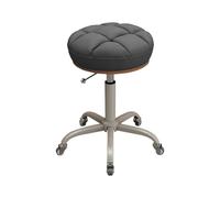 Height Adjustable Stool with Wheels Removable Seat Cushion PU Leahter Comfortable Rolling Stool for Tattoo Lab Massage Salon Spa Drafting(Gray)