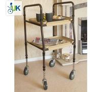 Height Adjustable Strolley Dinner Trolley With Two Shelves