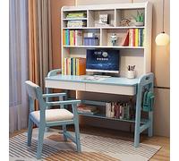 Height Adjustable Study Table Solid Wood Desk with Hutch & Storage Drawer Perfect Home School Workstation for Durable Writing Desk