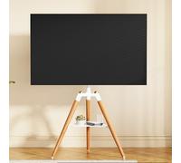 Height Adjustable Tripod Easel TV Stand with Mobile Wood Base & Shelf, Fits 32-65" TVs, Perfect for Bedroom & Living Room Display, Portable & Stylish Design