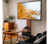 Height-Adjustable TV Floor Stand with Wood Shelves for 32-65 Inch TVs, Industrial Metal & Wood, 88 lb Capacity, Cable Management