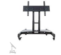 Height Adjustable TV Stand - Mobile Conference Room Podium Universal 90-Degree Tilting Display Cart Supports Up to 45kg Ideal for Stages and Events