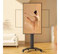 Height Adjustable TV Stand - Mobile TV Cart for 32-70 Inch TVs - Mobile TV Cart on Wheels - 0-90° Horizontal And Vertical Screen Rotation - Up To 100kg,32-60in