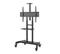Height Adjustable TV Stand on Wheels - Mobile Cart for 32-75 Inch TVs, Universal TV Mount with Rolling Casters, Sturdy and Versatile TV Floor Support.