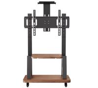 Height Adjustable Universal TV Stand for 32" to 80" TVs Mobile Rolling TV Cart with Lockable Wheels & 2-Tier Shelf Perfect for Home & Office Use