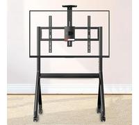 Height Adjustable Universal TV Stand with Lockable Wheels Mobile Smart Board Stand for 42-75 Inch TVs & Whiteboards Ideal for Office Classroom & Home Use