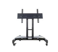 Height Adjustable Universal TV Stand with Wheels - 90° Tilting TV Cart for Conference Room Podium & Mobile Display - Sturdy Easy-Move Design